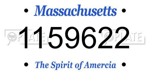 1159622 Massachusetts License Plate