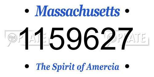 1159627 Massachusetts License Plate