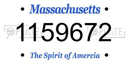 1159672 Massachusetts License Plate