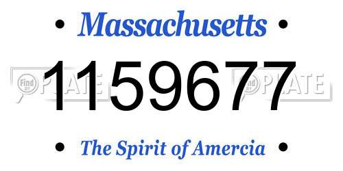 1159677 Massachusetts License Plate