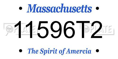 11596T2 Massachusetts License Plate