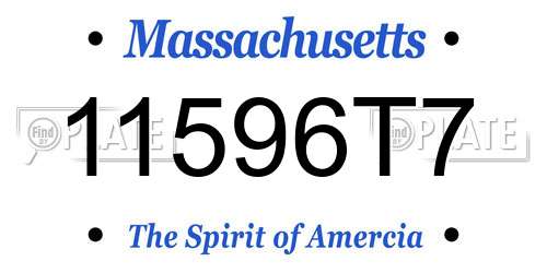 11596T7 Massachusetts License Plate