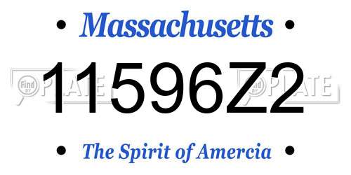 11596Z2 Massachusetts License Plate