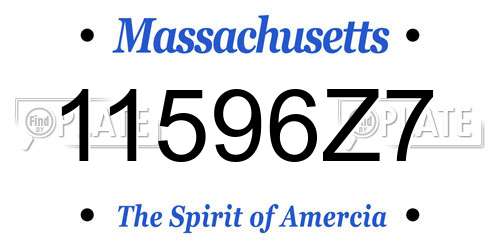 11596Z7 Massachusetts License Plate
