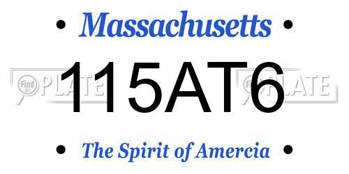 115AT6 Massachusetts License Plate