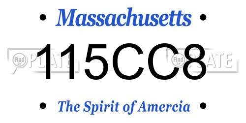 115CC8 Massachusetts License Plate