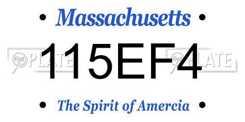 115EF4 Massachusetts License Plate