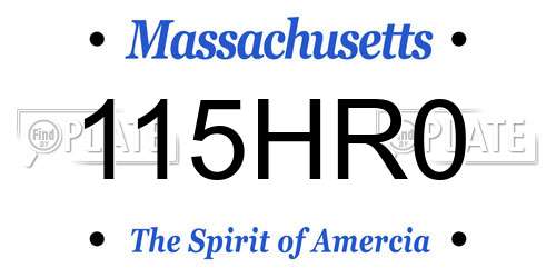 115HR0 Massachusetts License Plate