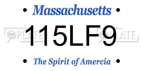 115LF9 Massachusetts License Plate