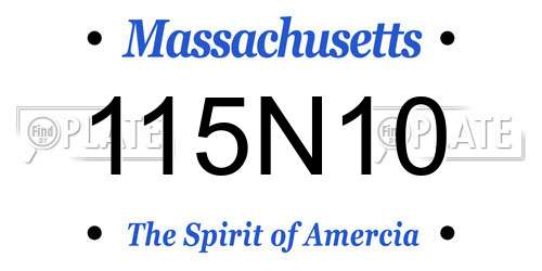 115N10 Massachusetts License Plate