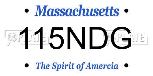 115NDG Massachusetts License Plate