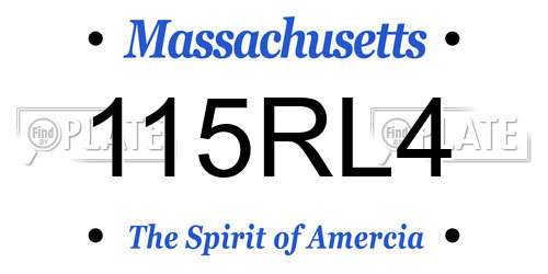 115RL4 Massachusetts License Plate