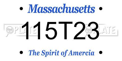 115T23 Massachusetts License Plate