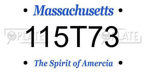 115T73 Massachusetts License Plate