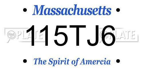115TJ6 Massachusetts License Plate