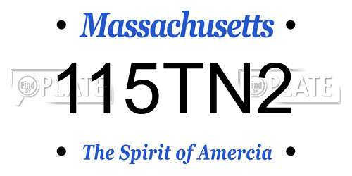 115TN2 Massachusetts License Plate