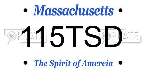 115TSD Massachusetts License Plate