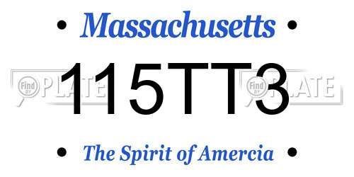 115TT3 Massachusetts License Plate