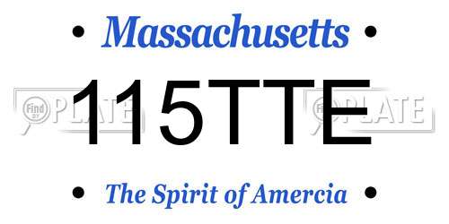115TTE Massachusetts License Plate
