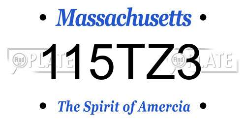 115TZ3 Massachusetts License Plate