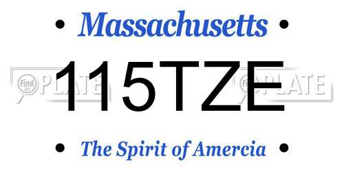 115TZE Massachusetts License Plate