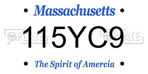 115YC9 Massachusetts License Plate