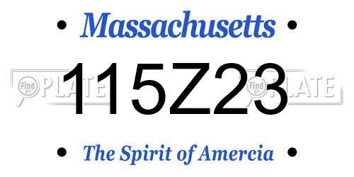 115Z23 Massachusetts License Plate