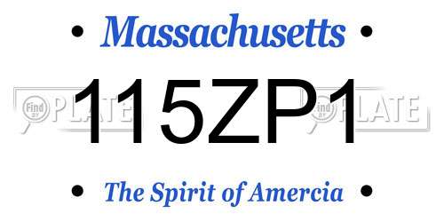 115ZP1 Massachusetts License Plate