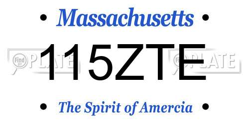 115ZTE Massachusetts License Plate