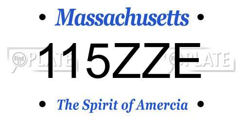 115ZZE Massachusetts License Plate