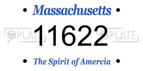 11622 Massachusetts License Plate