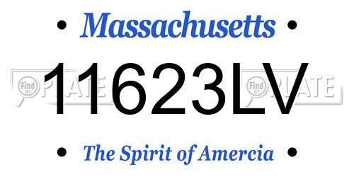 11623LV Massachusetts License Plate