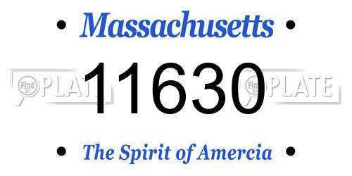 11630 Massachusetts License Plate