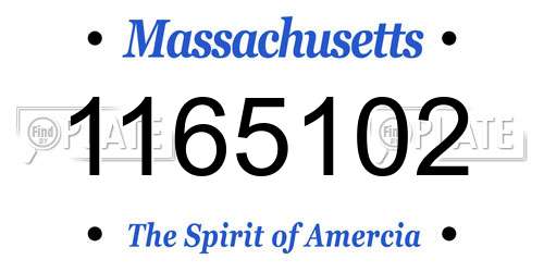1165102 Massachusetts License Plate