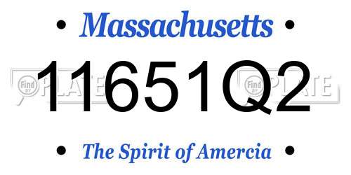 11651Q2 Massachusetts License Plate