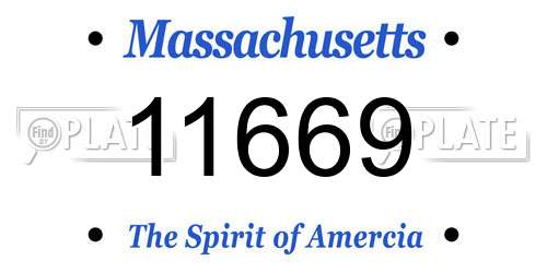 11669 Massachusetts License Plate