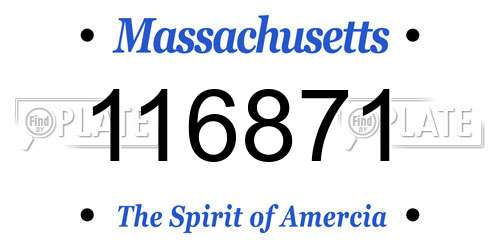 116871 Massachusetts License Plate