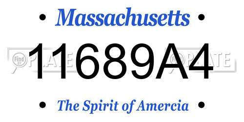 11689A4 Massachusetts License Plate
