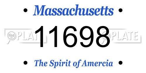 11698 Massachusetts License Plate