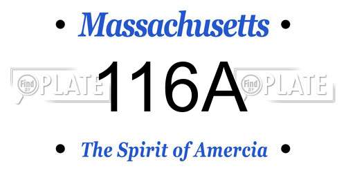 116A Massachusetts License Plate