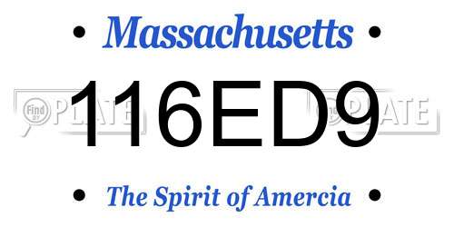 116ED9 Massachusetts License Plate