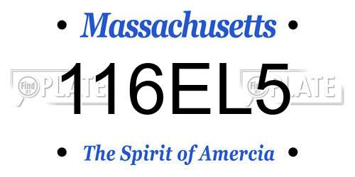 116EL5 Massachusetts License Plate