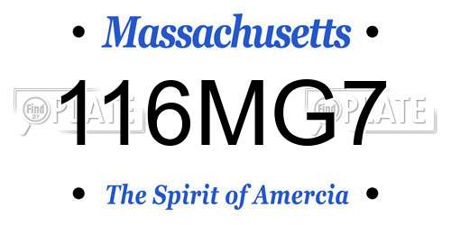 116MG7 Massachusetts License Plate