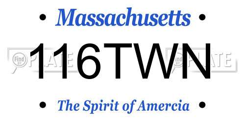 116TWN Massachusetts License Plate