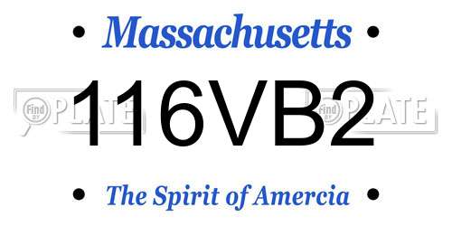 116VB2 Massachusetts License Plate