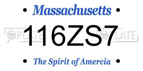 116ZS7 Massachusetts License Plate