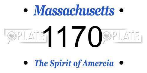 1170 Massachusetts License Plate