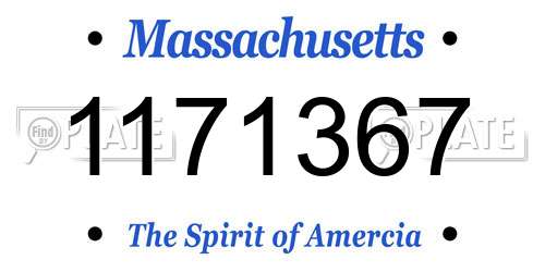 1171367 Massachusetts License Plate