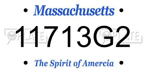 11713G2 Massachusetts License Plate