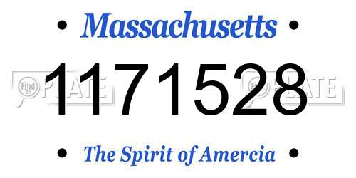 1171528 Massachusetts License Plate